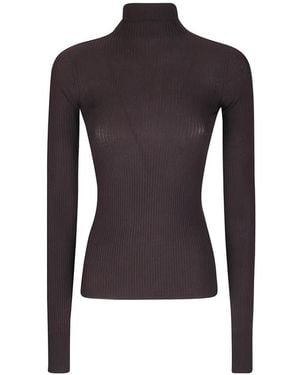 Sportmax Ribbed-Knit Roll-Neck Sweater - Blue