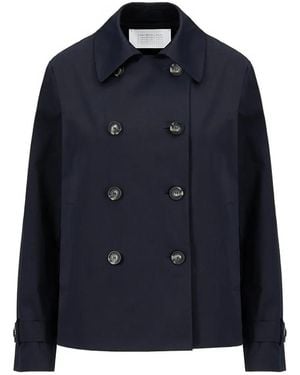 Harris Wharf London Double-Breasted Buttoned Jacket - Blue