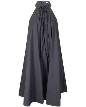 #MSM Halterneck Pleated Dress - Blue