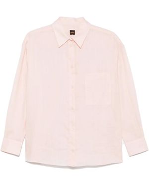 BOSS Chemise En Ramie - Rose