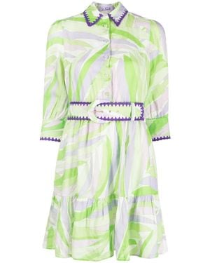 Mc2 Saint Barth Toile De Jouy ミニドレス - グリーン