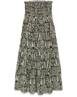 Ba&sh Abstract-Pattern Midi Dress - Green
