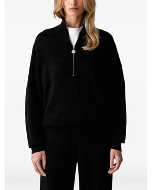 Joseph Ribkoff Quarter-Zip Textured-Knit Sweater - Black