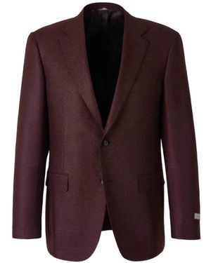 Canali Single-Breasted Wool Blazer - Purple