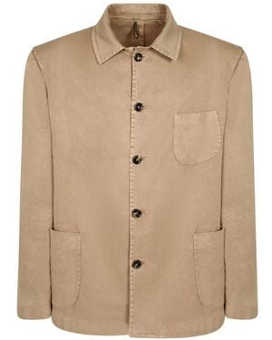 Dell'Oglio Button-Up Patch-Pocket Shirt - Natural