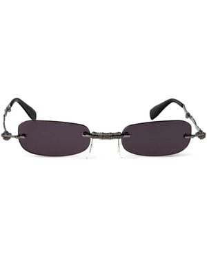 Kuboraum Rimless Ornate-Detail Sunglasses - Metallic