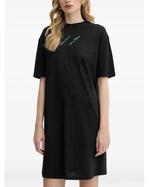 ARMANI EXCHANGE Logo-Detail T-Shirt Mini Dress - Black