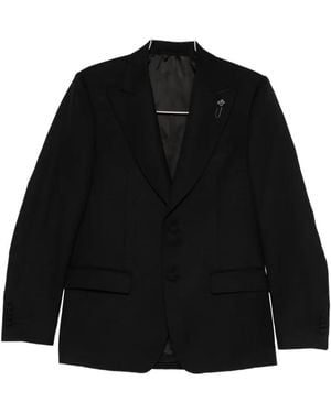 Lardini Peaked-Lapel Jacket - Black