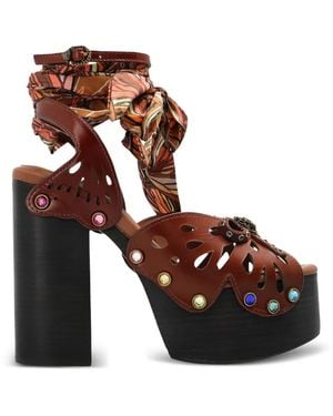 Kurt Geiger Butterfly Platform Sandals - Brown
