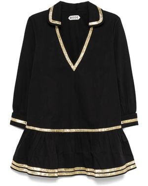 Bode Tinsel Tape Mini Dress - Black