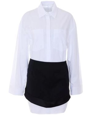 Dondup Layered Shirt Dress - White