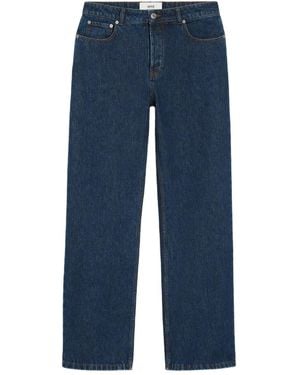Ami Paris Cotton Loose-Fit Jeans - Blue