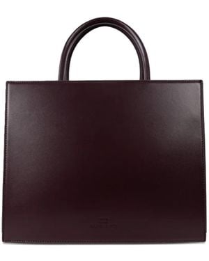 Elisabetta Franchi Logo-Plaque Tote Bag - Purple