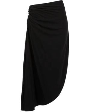 Twinset Gathered Slit Midi Skirt - Black