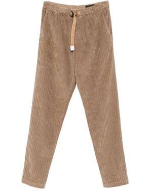 White Sand Drawstring Corduroy Pants - Natural