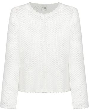 Posse Cardigan À Détails En Crochet - Blanc