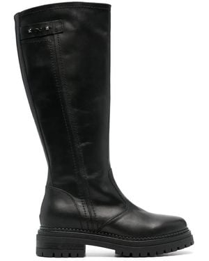 Nero Giardini Guanto Leather Boots - Black
