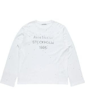 Acne Studios Logo Long-Sleeve T-Shirt - White
