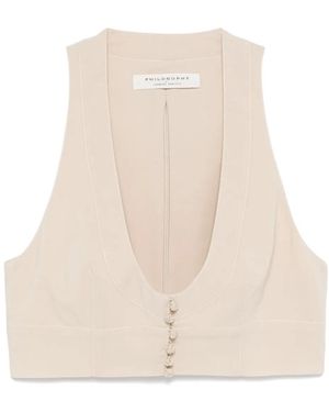 Philosophy Di Lorenzo Serafini Cropped Gilet - Naturel
