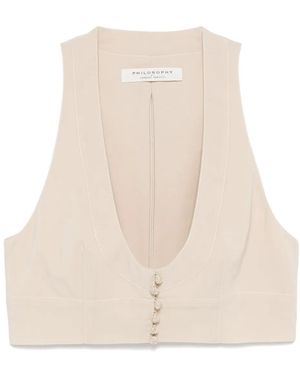Philosophy Di Lorenzo Serafini Cropped Gilet - Natural