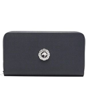 Stefano Ricci Logo-Plaque Leather Wallet - Blue