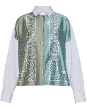 Weekend by Maxmara Paisley-Print Striped Shirt - Blue