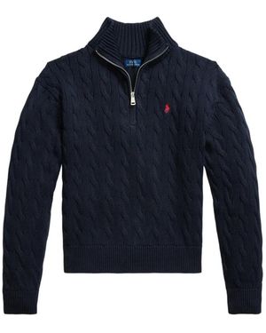 Polo Ralph Lauren Cable-Knit Zip-Up Jumper - Blue