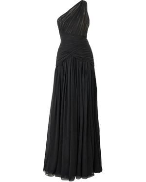 Carolina Herrera Gathered One-Shoulder Gown - Black