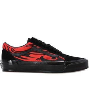 Vans Sneakers mit Flammen-Patches - Rot