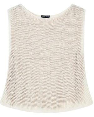 Giorgio Armani Openwork Top - White
