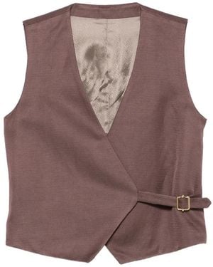 PT Torino Wrap-Style Buckle-Fastening Waistcoat - Brown