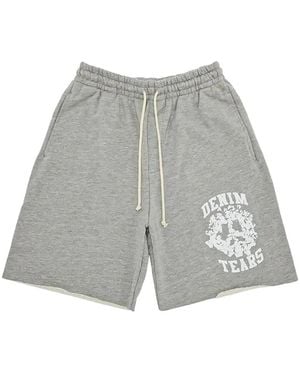 DENIM TEARS Logo-Print Shorts - Grey