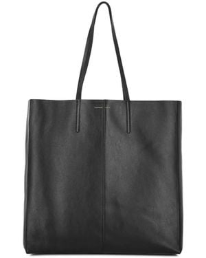 Carven Jean Logo-Embossed Leather Tote Bag - Black