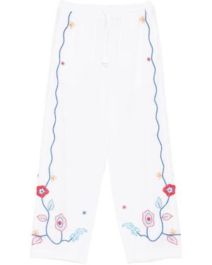 forte_forte Broderie En Rêve Drawstring Trousers - White