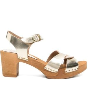 Bosabo Buckle Leather Sandals - Natural