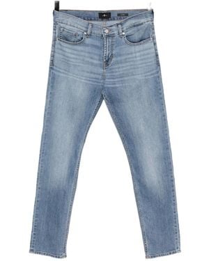 7 For All Mankind Mid-Rise Skinny Jeans - Blue