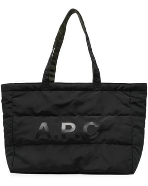 A.P.C. ロゴ ハンドバッグ - ブラック