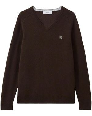 Pringle of Scotland Wool V-Neck Jumper - Brown