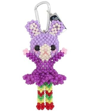 Chopova Lowena Sad Jerboa Beaded Keychain - Purple