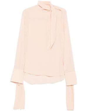 Ermanno Scervino Tie-Neck Long-Sleeve Blouse - Weiß
