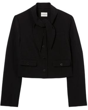 Claudie Pierlot Jacket With Removable Scarf Collar - Black