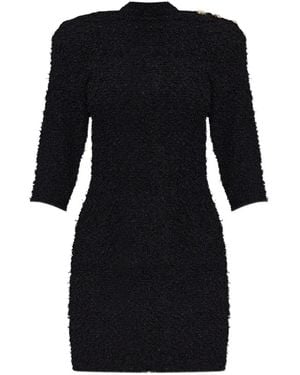 Balmain Button-Embellished Mini Dress - Black