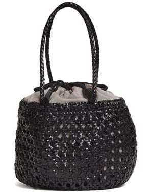 Dragon Diffusion Juventus Woven Leather Bucket Bag - Black
