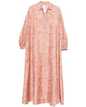 Max Mara Button-Placket Long-Sleeved Maxi Dress - Pink