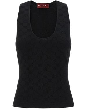 Gucci XS オリーブグリーン タンクトップ Gucci XS オリーブグリーン タンクトップ Cotton tank top with Web in