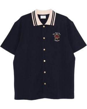 Drole de Monsieur Embroidered Buttoned Shirt - Blue