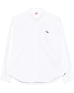 KENZO Camisa Jumping Tiger Con Bordado - Blanco