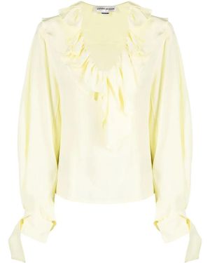 Victoria Beckham Blusa con volantes - Metálico