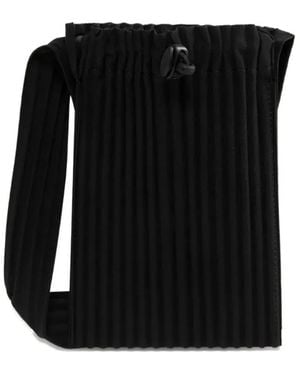 Issey Miyake Bolso messenger plisado - Negro