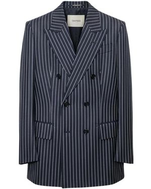 Tom Ford Double-Breasted Pinstriped Blazer - Blue